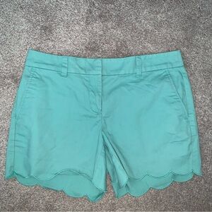 Ann Taylor Loft Teal Scalloped-Hem Women’s Shorts